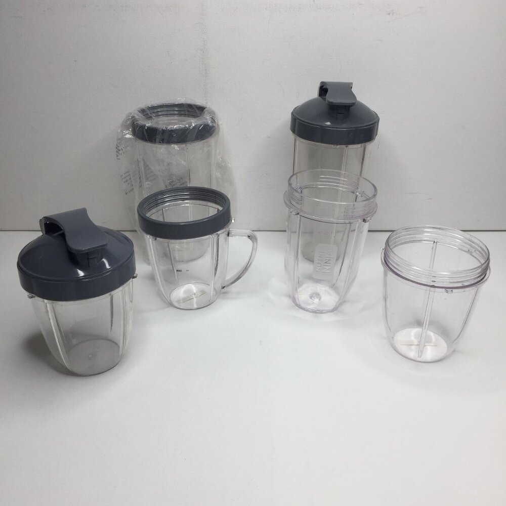 NutriBullet Set 6 Nutri Ninja Replacement Blender Cups Lids  Handle Mixer